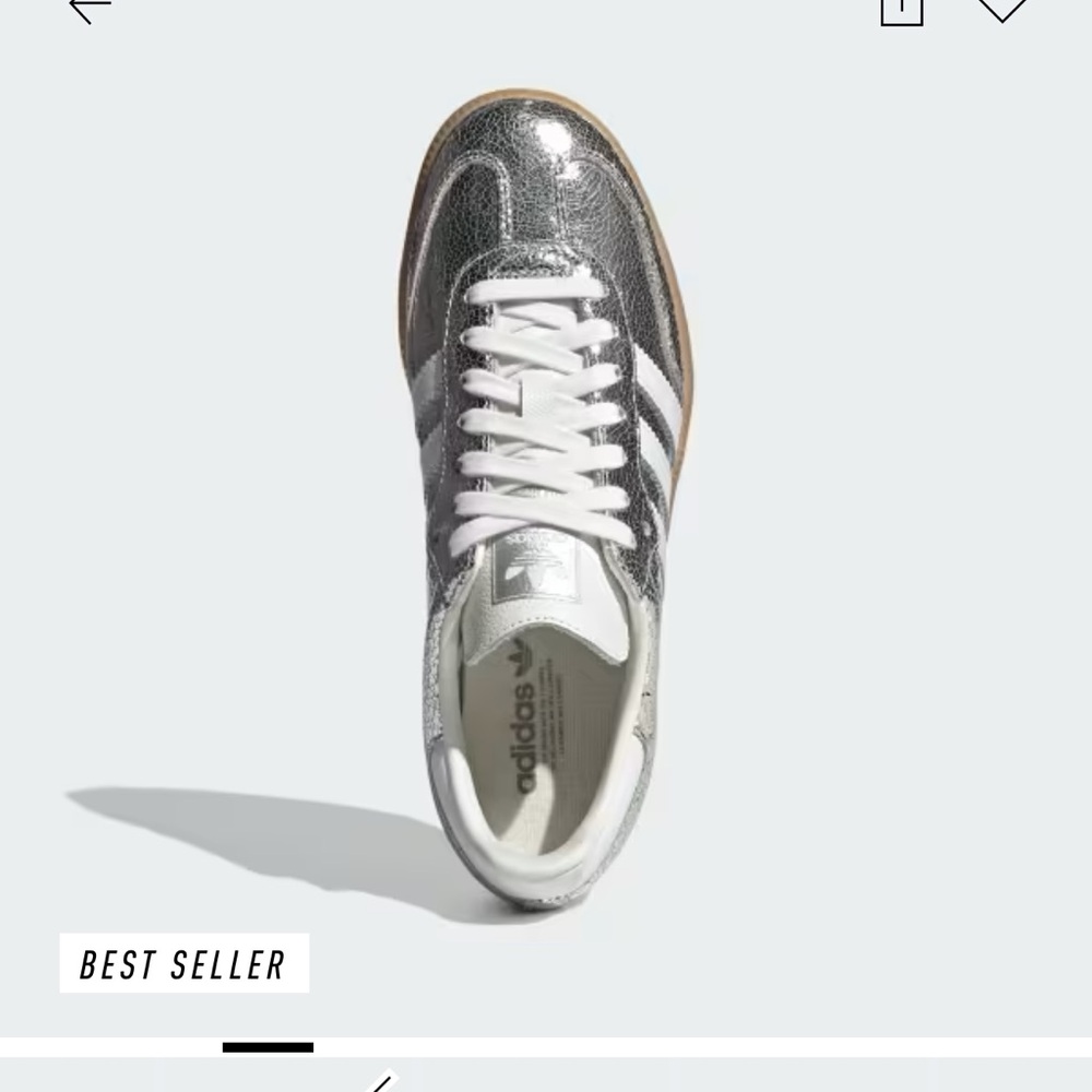 Adidas Women's Metallic silver Sneakers
Size 6.5 US